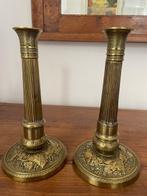 Kandelaar Set van kandelaars (2) - Brons en goudgeel koper, Antiek en Kunst