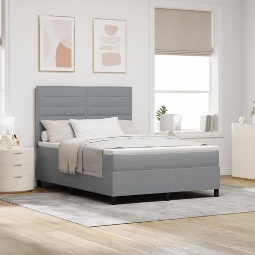 vidaXL Boxspringbed met matras & LED in lichtgrijs, 160x200, Huis en Inrichting, Slaapkamer | Bedden, Nieuw, Verzenden
