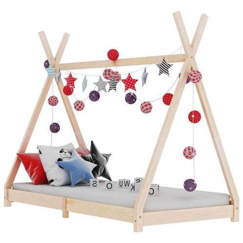vidaXL Kinderbedframe massief grenenhout 90x200 cm, Kinderen en Baby's, Kinderkamer | Bedden, Nieuw, Verzenden
