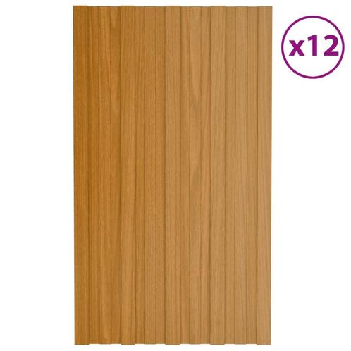 vidaXL Dakpanelen 12 st 80x45 cm gegalvaniseerd staal, Doe-het-zelf en Bouw, Dakpannen en Dakbedekking, Nieuw, Verzenden