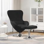 vidaXL Hangstoel met Voetsteun Zwart Velours, Huis en Inrichting, Fauteuils, Verzenden, Nieuw