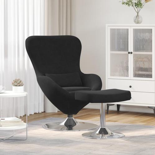 vidaXL Hangstoel met Voetsteun Zwart Velours, Huis en Inrichting, Fauteuils, Nieuw, Verzenden