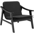 tectake Wicker fauteuil Treviso, houten frame en kussen - zw, Tuin en Terras, Verzenden, Nieuw