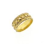 Gouden ring met patroon, Handtassen en Accessoires, Ringen, 18 tot 19, Gebruikt, Overige kleuren, Ophalen of Verzenden