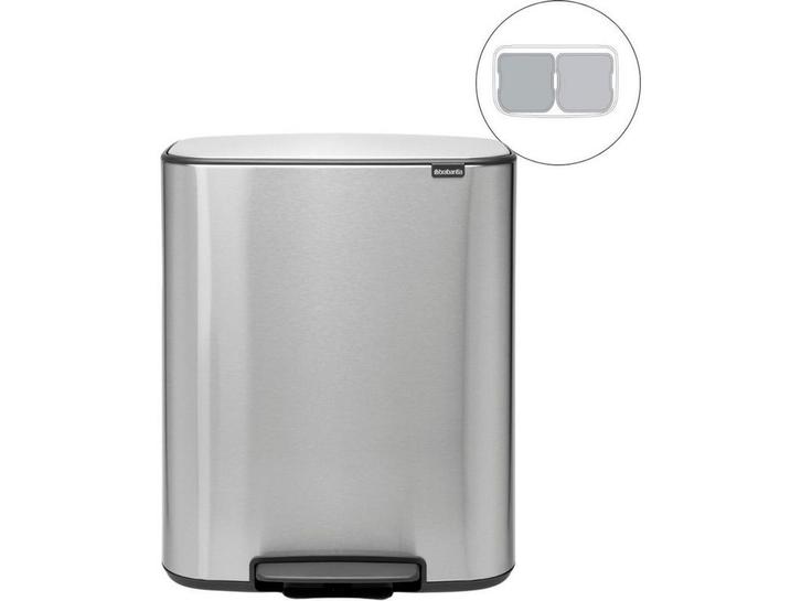 Brabantia Bo Prullenbak - 2 x 30 liter - Afvalscheiding -, Huis en Inrichting, Woonaccessoires | Overige, Zo goed als nieuw, Verzenden