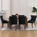 vidaXL Eetkamerstoelen 6 st stof zwart, Huis en Inrichting, Verzenden, Nieuw