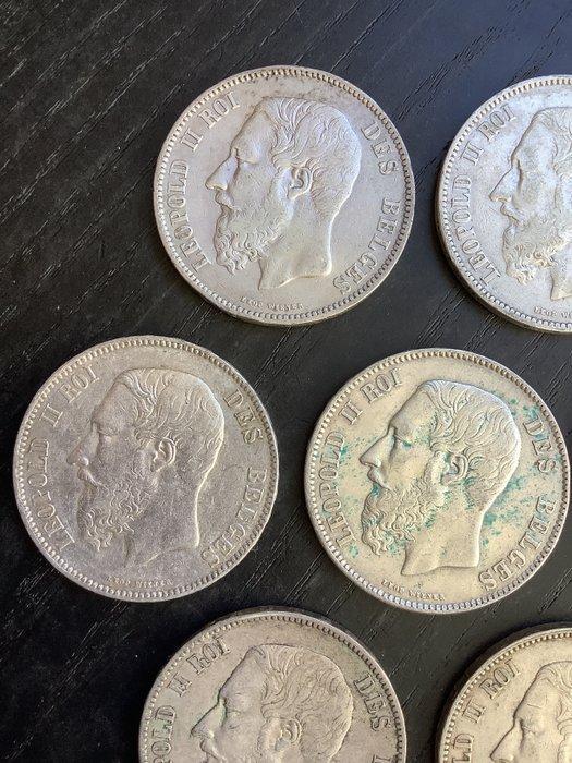 België. Leopold II. 5 Francs 1867-1873 (Zonder Minimumprijs), Postzegels en Munten, Munten | Nederland
