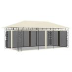 vidaXL Prieel met klamboe 6x3x2,73 m crème, Tuin en Terras, Verzenden, Nieuw