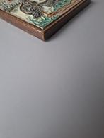 Carreau - Plaque en cloisonné représentant deux canards. -