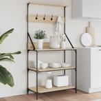 vidaXL Bakkersrek met haken 4-laags bewerkt hout sonoma, Huis en Inrichting, Verzenden, Nieuw