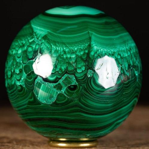 Mines du Katanga - Sphère de malachite de qualité supérieure, Verzamelen, Mineralen en Fossielen