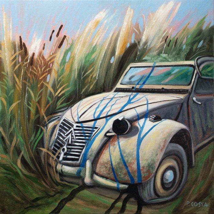 Piero Costa - La 2CV abbandonata nel canneto, Antiek en Kunst, Kunst | Designobjecten