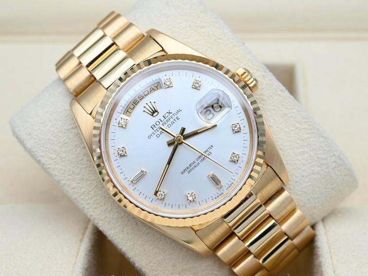 Rolex Day-Date Ref. 18238 Year 1990 (Full Set), Handtassen en Accessoires, Horloges | Heren, Polshorloge, Zo goed als nieuw, Rolex
