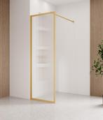 Douchewand Georgia 60 x 200 cm Goud – Geribbeld Glas 8 mm, Doe-het-zelf en Bouw, Verzenden, Nieuw