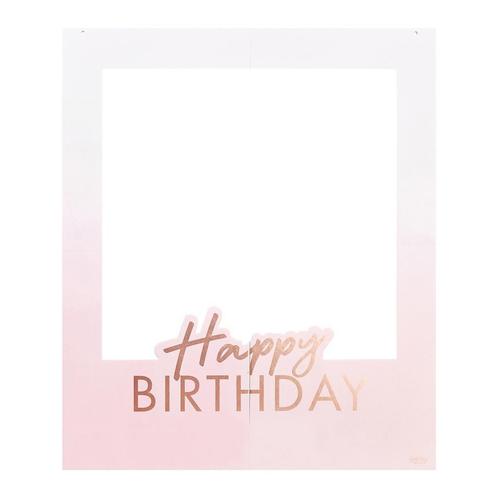 Roze Happy Birthday Photobooth Frame Zelf Maken Set, Hobby & Loisirs créatifs, Articles de fête, Envoi