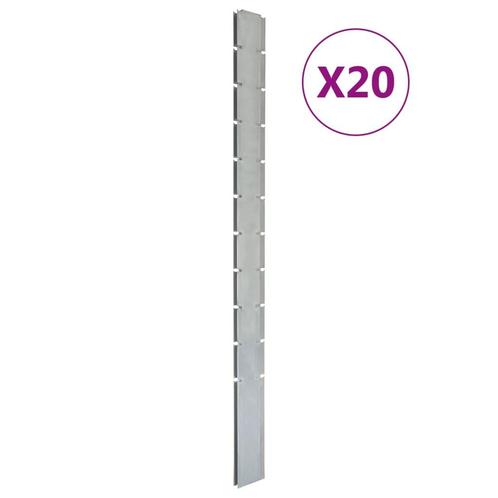 vidaXL Schuttingpalen 20 st 260 cm gegalvaniseerd staal, Jardin & Terrasse, Poteaux, Poutres & Planches, Envoi