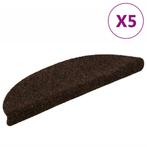 vidaXL Trapmatten Zelfklevend 5 stuks 56x17x3 cm Bruin, Doe-het-zelf en Bouw, Verzenden, Nieuw