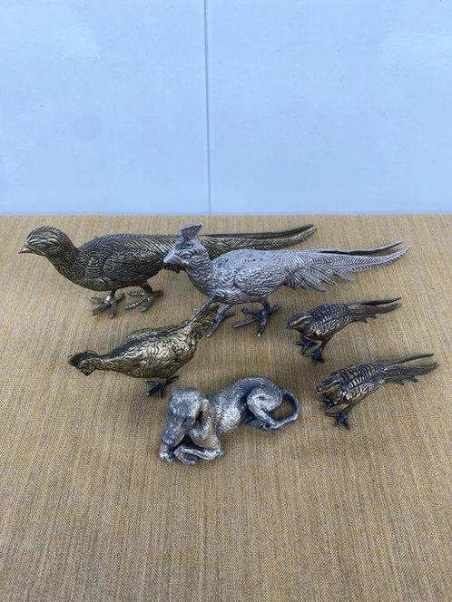 Collectie merkartikelen - 6x Uccelli - Sculture in metallo, Antiek en Kunst, Antiek | Speelgoed