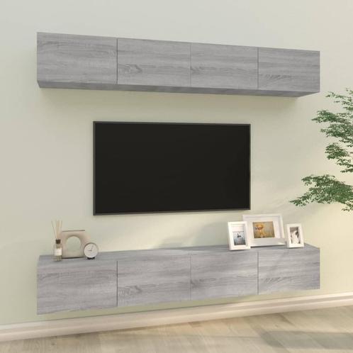 vidaXL Meubles TV muraux 4 pcs sonoma gris 100x30x30 cm, Maison & Meubles, Armoires | Mobilier de télévision, Neuf, Envoi