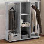 vidaXL Kledingkast met wielen 102x38x110 cm hout grijs, Huis en Inrichting, Kasten | Kleerkasten, Verzenden, Nieuw