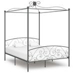vidaXL Hemelbedframe metaal grijs 160x200 cm, Huis en Inrichting, Verzenden, Nieuw