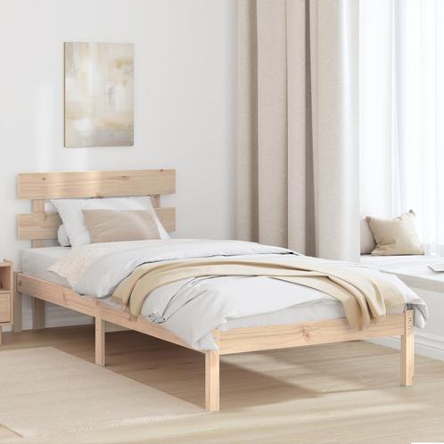 vidaXL Bedframe met Hoofdbord 80x200 cm Massief Grenenhout, Huis en Inrichting, Slaapkamer | Bedden, Nieuw, Verzenden