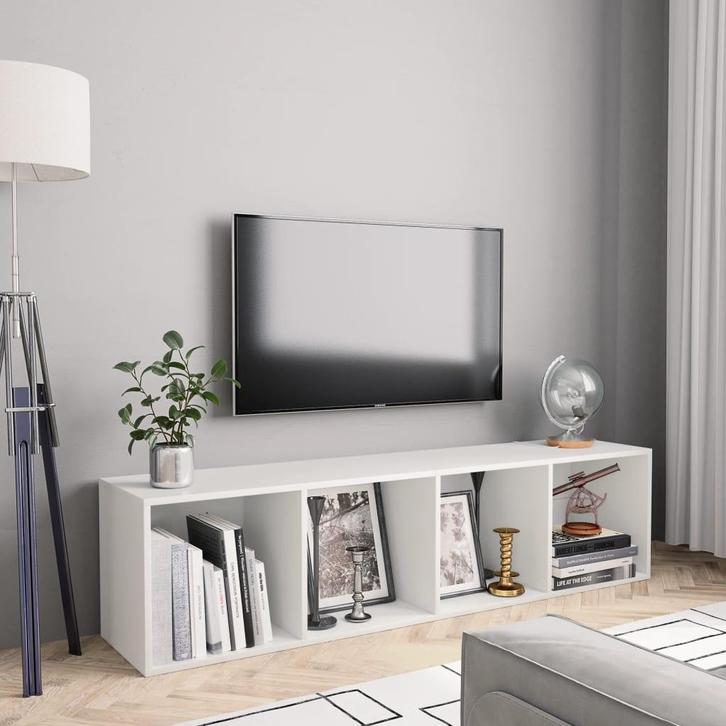 vidaXL Boekenkast/tv-meubel 143x30x36 cm wit, Huis en Inrichting, Kasten | Wandmeubels, Nieuw, Verzenden