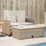 vidaXL Tuinbank 2-zits met kussens poly rattan en acaciahout, Tuin en Terras, Verzenden, Nieuw