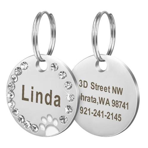 Hondenpenning Rond 2,5cm Wit, Verzamelen, Overige Verzamelen, Verzenden