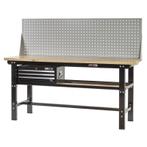 Werkbank zwart 200 cm met hardhouten blad + gereedschapskist, Doe-het-zelf en Bouw, Ophalen of Verzenden, Nieuw