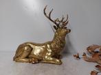 Beeld, hert liggende - 36 cm - polyresin, Antiek en Kunst