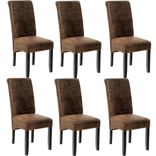 tectake Eetkamerstoel, ergonomisch, massief hardhout - oud b, Huis en Inrichting, Stoelen, Verzenden