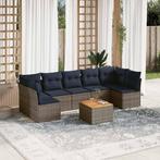 vidaXL 8-delige Loungeset met kussens poly rattan grijs, Verzenden, Nieuw, Loungeset