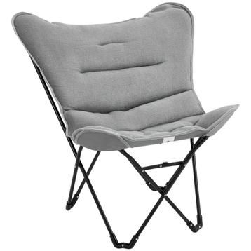 Campingstoel - Draagbaar - Picknickproof - Grijs/Wit beschikbaar voor biedingen
