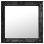 vidaXL Miroir mural style baroque 60x60 cm noir, Maison & Meubles, Accessoires pour la Maison | Miroirs, Neuf, Verzenden
