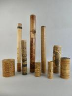 Des récipients en bambou et une pipe en tabac - Batak,, Antiek en Kunst