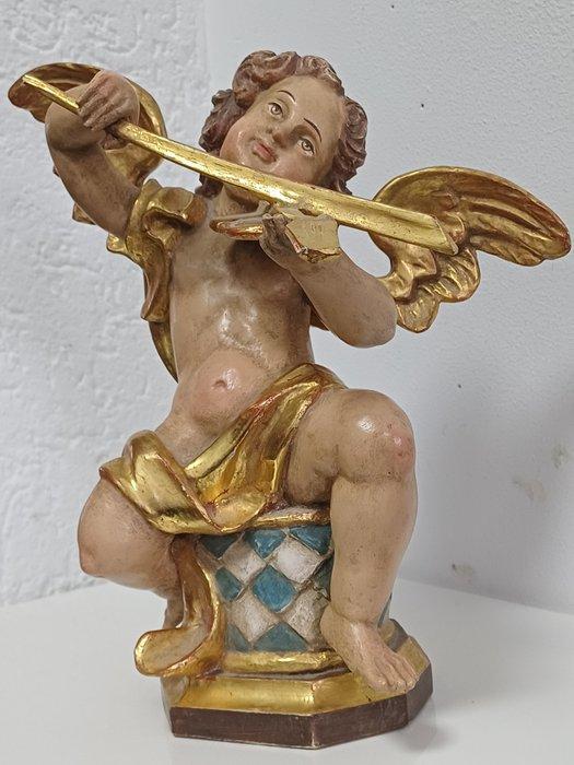 Beeld, Muziek engel viool - 35 cm - Hout, Antiek en Kunst, Antiek | Boeken en Manuscripten