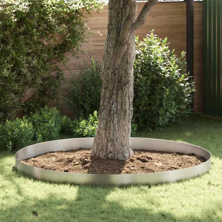 vidaXL 4 pcs Zilver 450 x 20 cm Roestvrij staal, Tuin en Terras, Bielzen en Borduren, Nieuw, Verzenden