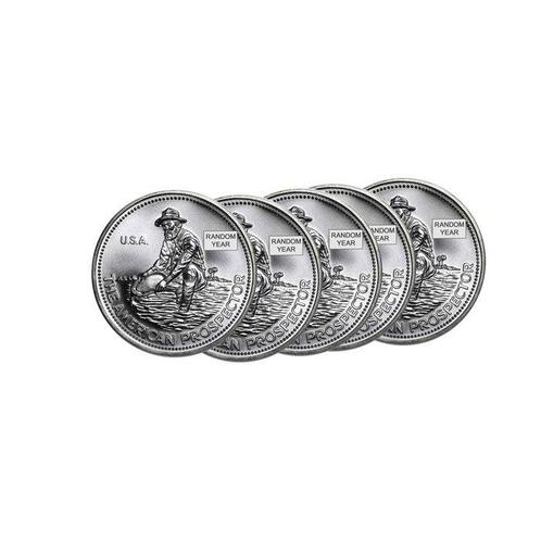 Verenigde Staten. 5 x 1 oz Engelhard Prospector 999 Fine, Postzegels en Munten, Edelmetalen en Baren