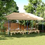 vidaXL Partytent inklapbaar pop-up 580x292x315 cm beige, Verzenden, Nieuw