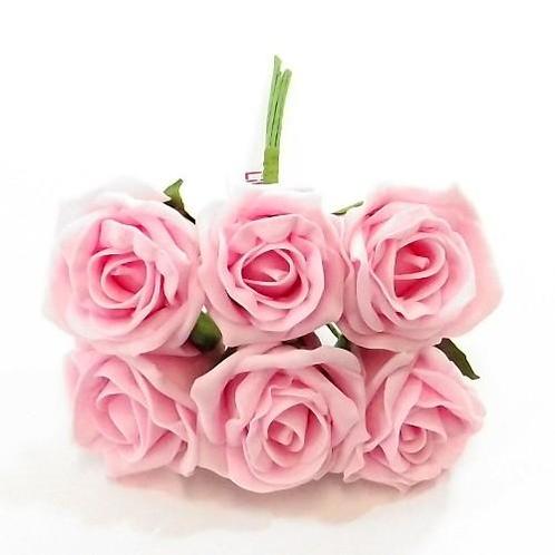 Foam roos princess kleurvast babyroze babypink6 cm. bundel 6, Huis en Inrichting, Woonaccessoires | Kunstplanten en Kunstbloemen