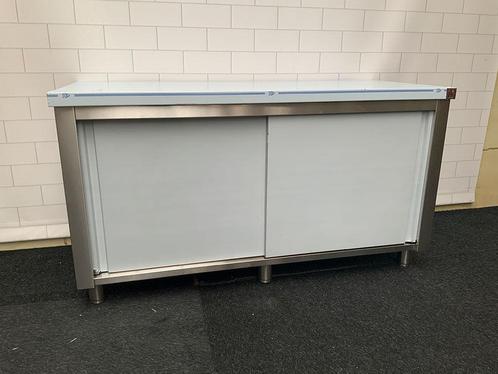 Showroommodel werkbank met schuifdeuren 160 cm, Zakelijke goederen, Horeca | Keukenapparatuur, Gebruikt, Inox Meubilair, Ophalen of Verzenden