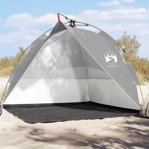 vidaXL Strandtent waterdicht snelontgrendeling grijs, Caravans en Kamperen, Tenten, Nieuw, Verzenden
