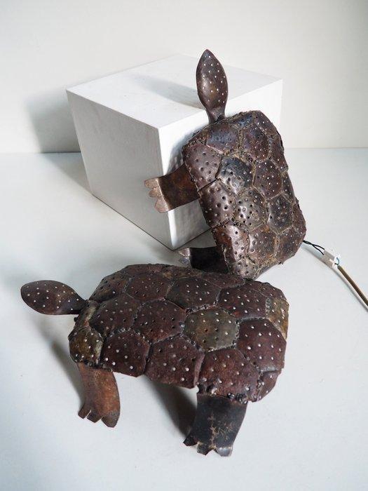Wrought Iron Turtle Wall Lamps - Lamp - Smeedijzer, Antiek en Kunst, Kunst | Designobjecten