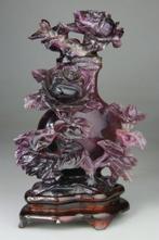 Vaas Sculpte - Bloemensculptuur - Sokkel in rosehout -