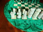 Schaakspel - Malachite & Marbre Blanc, Antiquités & Art
