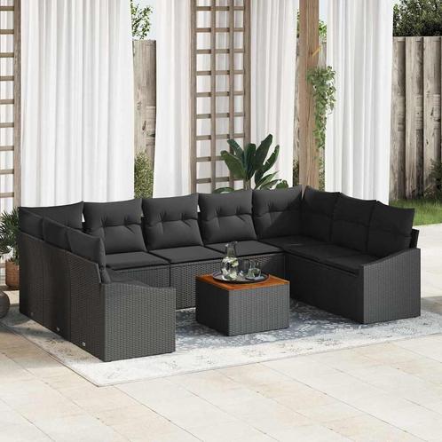 vidaXL Tuinbank Set 10 pcs Zwart, Tuin en Terras, Tuinsets en Loungesets, Nieuw, Verzenden