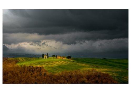 Elena Paraskeva - San Quirico Before The Storm (UNESCO) -XL, Antiek en Kunst, Kunst | Schilderijen | Modern