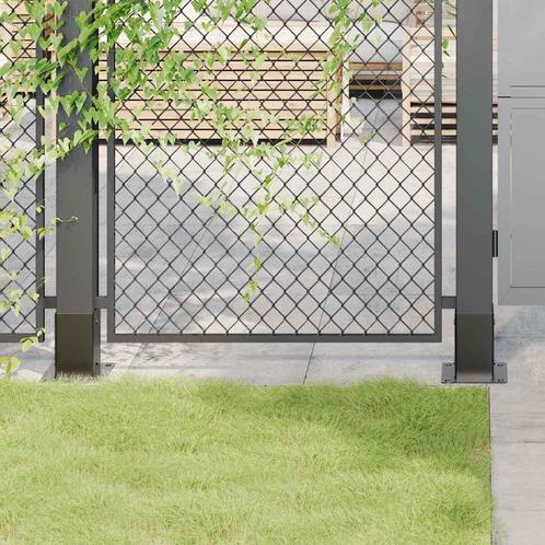 vidaXL Paondervoeten vierkant 4st 91x91mm gepoedercoat staal, Tuin en Terras, Palen, Balken en Planken, Nieuw, Verzenden
