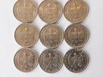 Duitsland, Derde Rijk. 9 x1 Mark Nickel 1934 G, Erhaltung, Postzegels en Munten